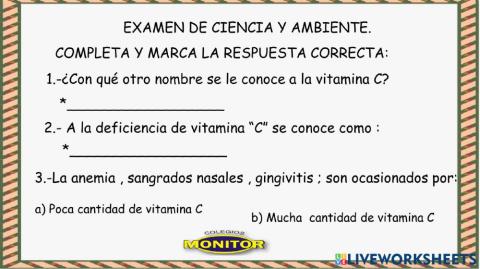 Examen de ciencia y ambiente