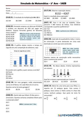 Simulado de Matemática