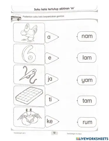 Latihan akhiran -m- dan -n-