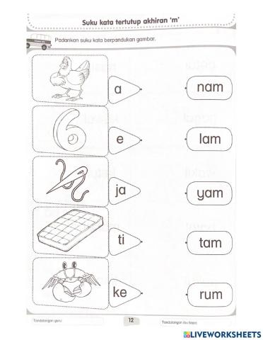 Latihan akhiran -m- dan -n-
