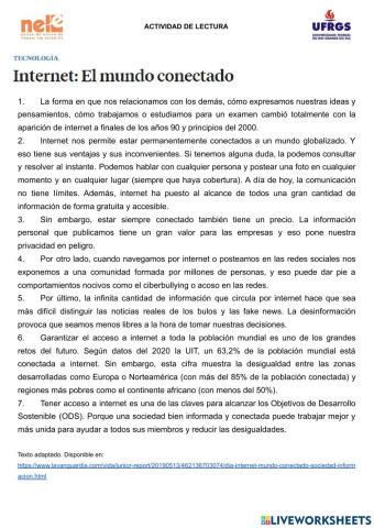 Comprensión lectora Medios de comunicación