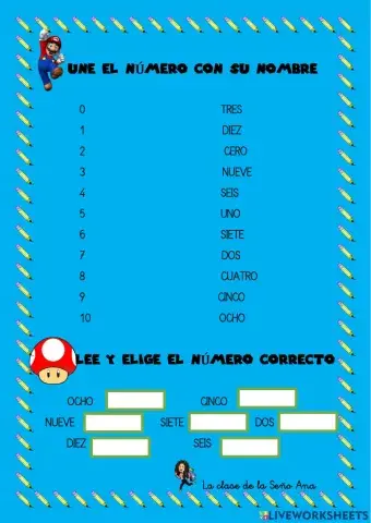 Une el número con su nombre