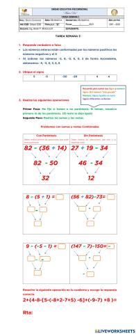 Suma y Resta de Enteros