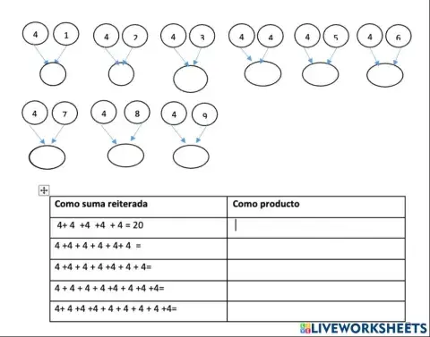 Tabla del 4