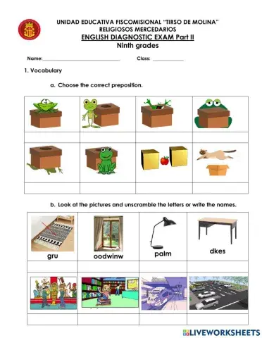 English diagnostic evaluation