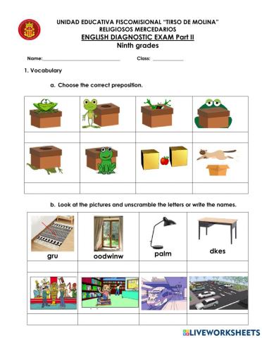 English diagnostic evaluation