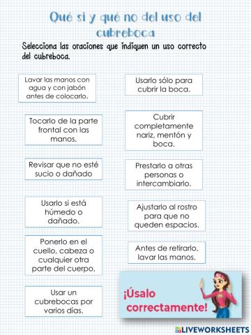 Qué si y qué no del uso del cubreboca