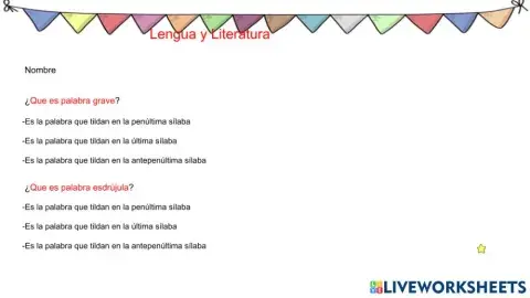 Palabras agudas, graves y esdrújulas