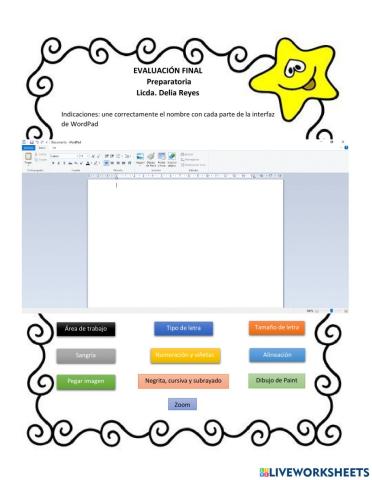 Interfaz de WordPad