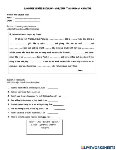 Language Center (Higher level)