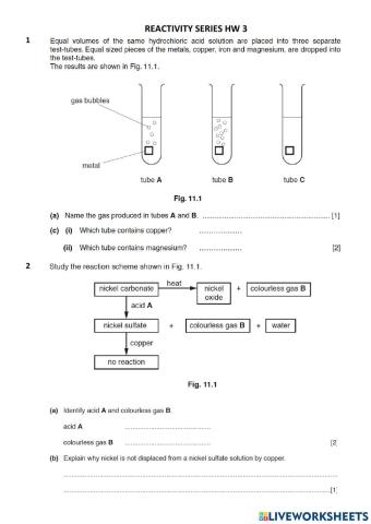 Reactivity Series HW3 page1