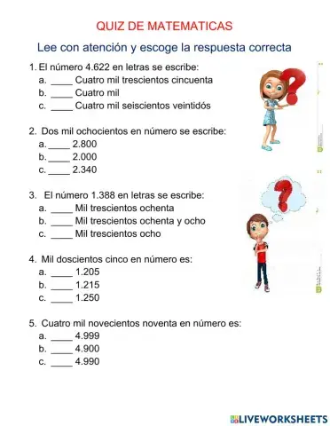 Lectura y escritura de números