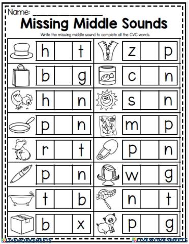 Middle vowel sound