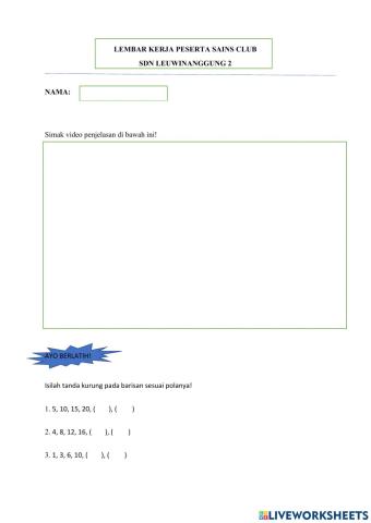 Lembar kerja peserta sains club