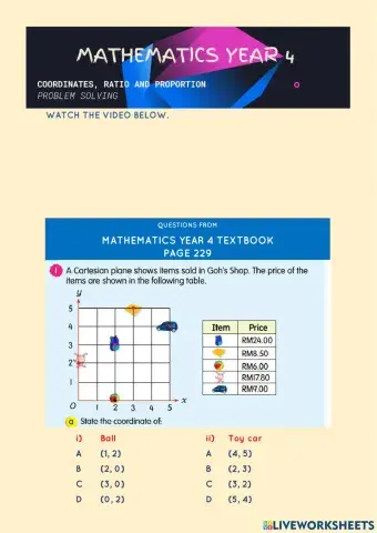 Coordinates, ratio and proportion