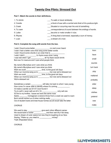 Stressed out (idioms)