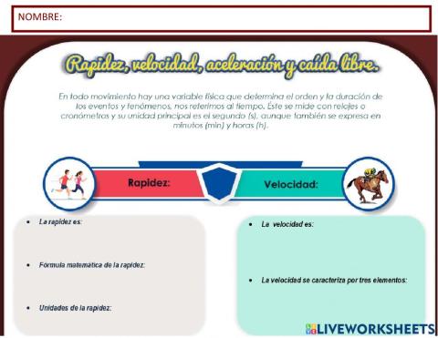 Ficha 7.1 rapidez y velocidad