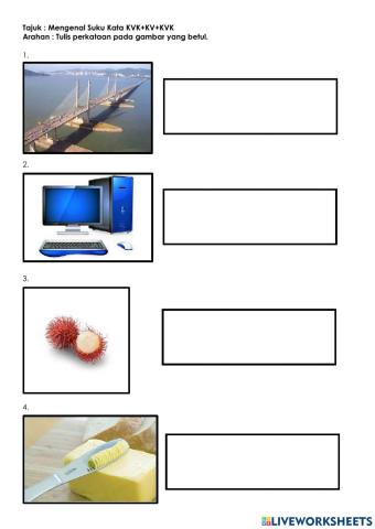 Mengenal Suku Kata KVK+KV+KVK