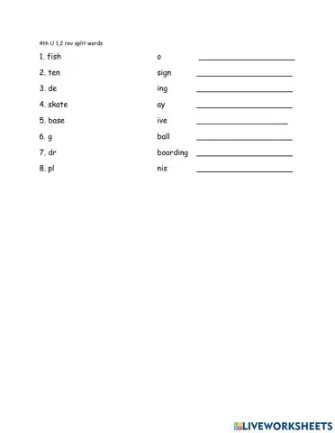 4th grade spelling test U1,2 review