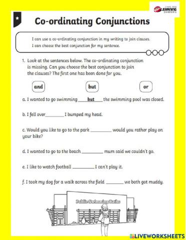 Year 1 - Conjunctions