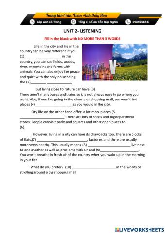 English 9- unit 2- listening