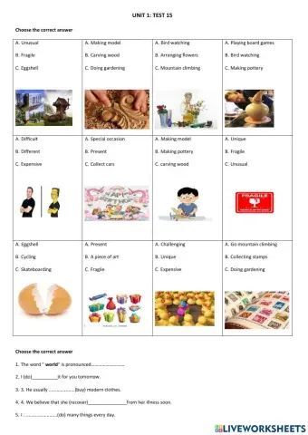 Grade 7 Unit 1 MY HOBBIES