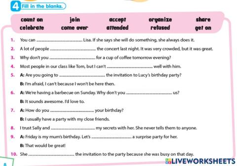 8 1.ünite 4 fill inthe blanks ahead