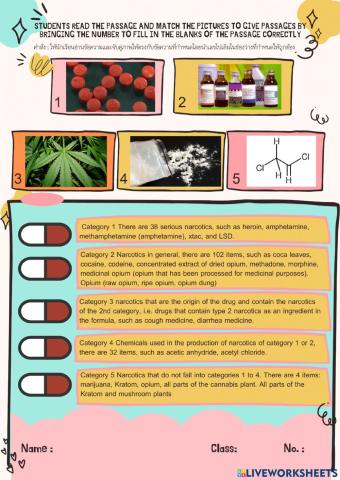 Drugs 5 worksheet
