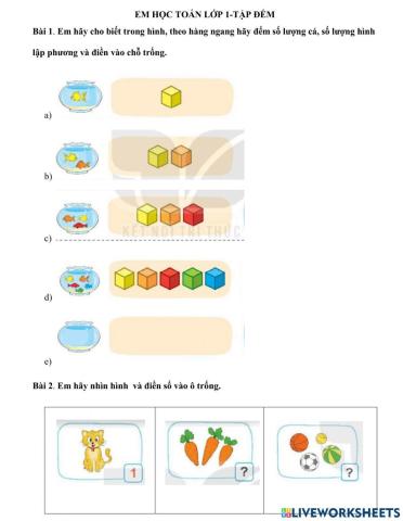 Lớp 1- tập đếm bài 1