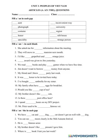 Unit 3: Peoples of Vietnam