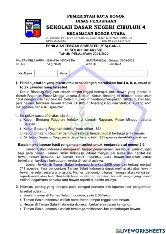 PTS Ganjil Bahasa Indonesia