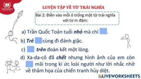Luyện tập về từ trái nghĩa