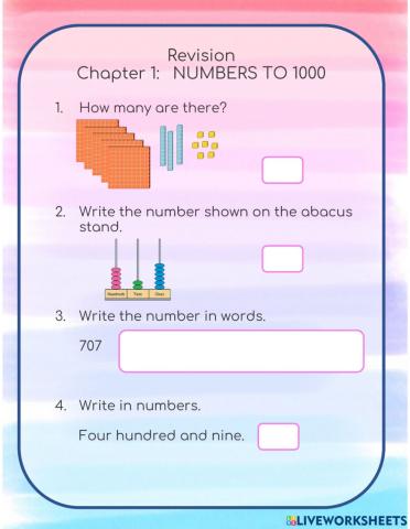 Revision 1 Numbers to 1000