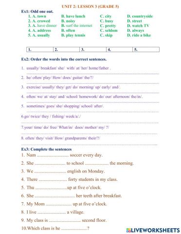 Unit 2: lesson 3 (grade 5)