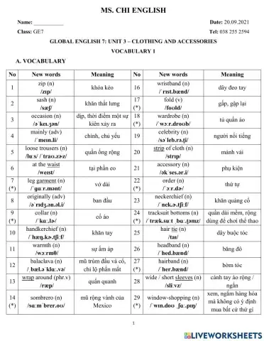 20.09.21-GE7-U3-Vocabulary 1