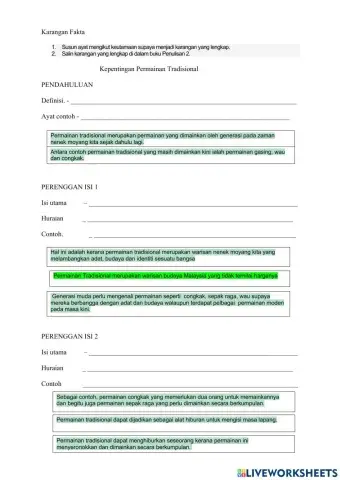 Kepentingan Permainan Tradisional