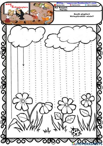 Okuma Yazmaya Hazırlık - Çizgi Çalışması - 1