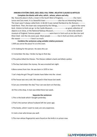 Relative Clause & Articles