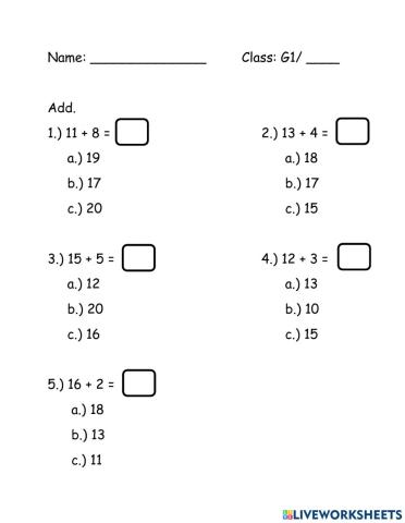 Grade 1 Finals Paper 2
