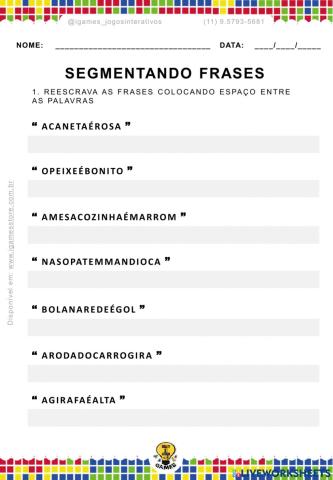 Segmentando Frases 3