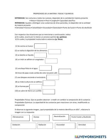 Propiedades de la Materia