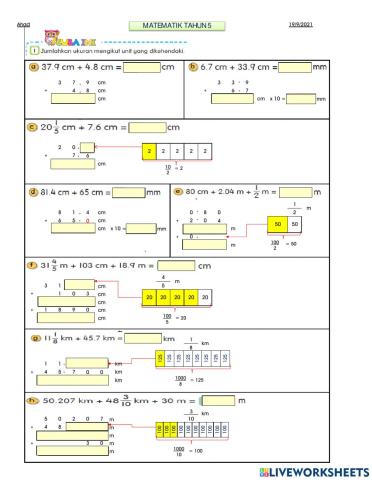 Tambah Ukuran Panjang Tahun 5