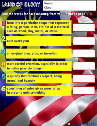 Year 6 Unit 12 Land of Glory