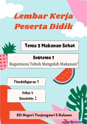 Kelas 5, Tema 3, Subtema 1, Pembelajaran 1