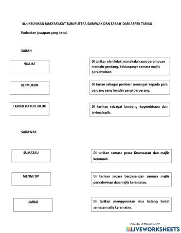 10.4 keunikan masyarakat bumiputera sabah sarwak dari segi tarian
