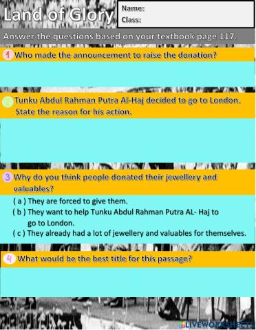 Year 6 Unit 12 Land of Glory: Reading Article