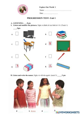 EOW1-Progression Test-Unit 1