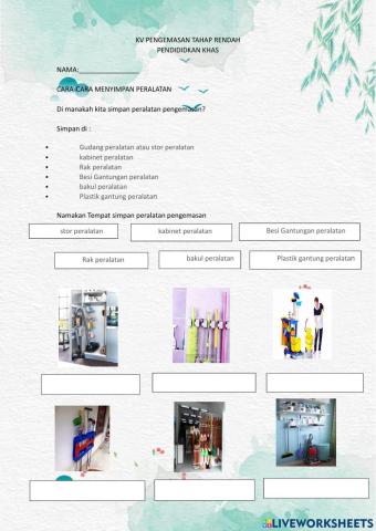 Cara menyimpan peralatan mengemas