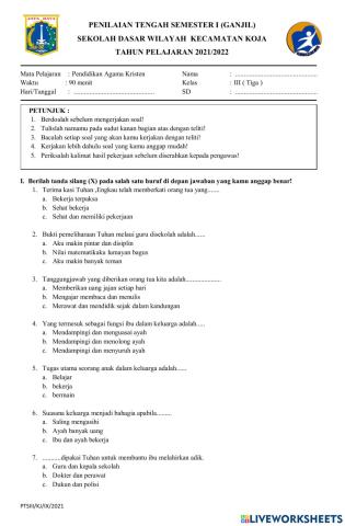 Pend agama kristten kelas 3