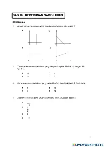 Bab 10 kecerunan garis lurus